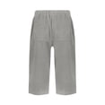 thumbnail image 6 of Yievot Cotton Linen Capri Pants for Women Loose Casual Elastic Waist Summer Beach Vacation Cropped Pants with Back Pockets, 6 of 7