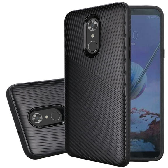 GSA Textured Embossed Lines Case For LG Stylo 4 & Stylo 4 Plus Black