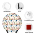 thumbnail image 4 of Salouo Barbecue Gnomes Pattern Bone China Decorative Plate,Holiday Decor Decorative Ceramic Plates with Stand Elegant Home DéCor for Hallway/Living Room/Bedroom-8in, 4 of 6
