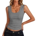thumbnail image 1 of Womens Halter Tank Tops Ribbed Sleeveless Shirts Slim Casual Solid T Shirt, 2XL, 1 of 6