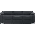 thumbnail image 3 of Modern Black Leather Sofa 220cm with Reclining Function, 3 of 8