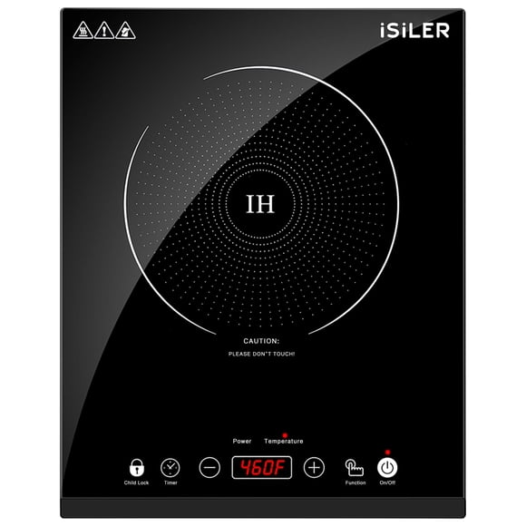 Table de Cuisson à Induction Portable, iSiLER Cuisinière Électrique à Induction Tactile avec Capteur 1800W Plaque Chauffante avec Verrou de Sécurité pour Enfants, Serpentin de Chauffage 6,7 Pouces, 18 Puissances 17 Tempe