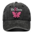 thumbnail image 2 of AJGRHE Unisex Cancer International Publicity Day Ribbon Embroidered Baseball Hats Outdoor Sports Hop Adjustable Denim Cap Black One Size, 2 of 4