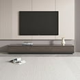 thumbnail image 2 of Extendable 118" Modern TV Stand with 3 Spacious Drawers, Adjustable Length Media Console for Living Room Walnut/Dark Gray, 2 of 5