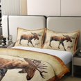 thumbnail image 4 of Cotton Rustic Farmhouse Moose Duvet Cover,Retro Old Paper Print Country Decor, 4 of 7