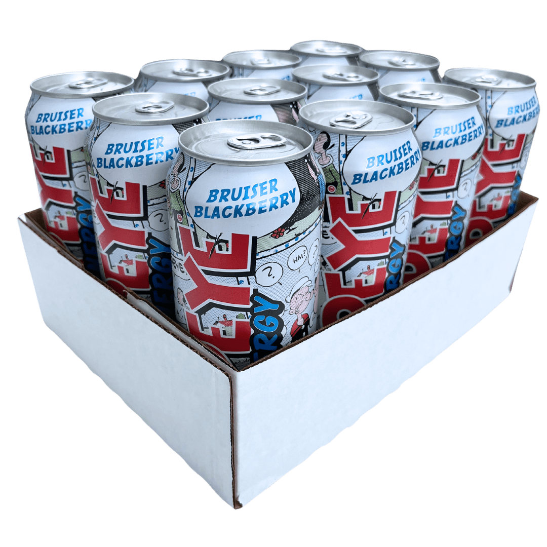 Popeye Energy, Bruiser Blackberry, Energy Drink, 16 fl oz, 12 Pack Cans