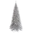 thumbnail image 1 of Vickerman K166780 9 ft. x 46 in. Tinsel Silver Slim Fir Tree - 1798 Tips, 1 of 2