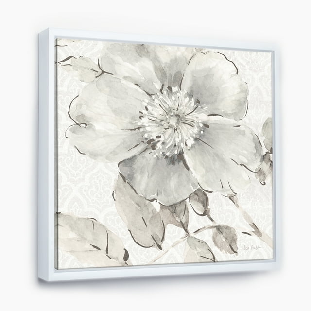 Indigold Pivoines Grises II - Toile Encadrée de Ferme
