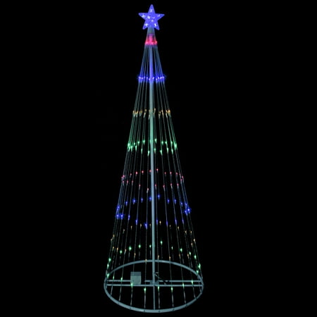 6' Multi-Color LED Lighted Show Cone Christmas Tree Outdoor