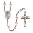 thumbnail image 1 of Extel St. John the Baptist Catholic Rosary Beads for Men Women, Made in USA Metal Type: Silver Plate, Catholic Sacramental/Devotion: St. John the Baptist, Color: Rose, 1 of 6