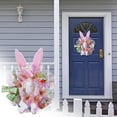 thumbnail image 2 of MXTPOV Plush Rabbit Wreath with Bow Ribbons, Cute Bunny Spring Wreath for Wall Decor, Exquisite Easter Wreaths for Front Door, Easter Decorations, 2 of 5
