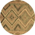 thumbnail image 1 of Ahgly Company Indoor Round Abstract Brown Contemporary Area Rugs, 3' Round, 1 of 4