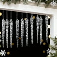 thumbnail image 6 of Christmas Glitter Icicle Decorations Hanging Ornaments 12Pcs Plastic Icicle Xmas Ornament for Holiday Party Wedding (White), 6 of 7