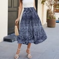 thumbnail image 6 of Summer Skirt for Women Drawstring Elastic High Waisted Skirts Trendy Floral A Line Swing Skirt Vacation Wear, 6 of 6