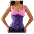 thumbnail image 3 of Odeerbi Medieval Boned Corset for Women 2024 Vintage Jacquard Shapewear Cinchers Waist Trainer Underbust Corset Belt Stomach Wrap Body Shaper Workout Girdle Purple, 3 of 6
