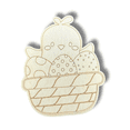 thumbnail image 2 of Unfinished Wood Etched Chick Easter Basket Shape | Paint By Line Crafts 5" / 1/4", 2 of 2