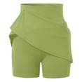thumbnail image 7 of Ediodpoh Tennis Skirts Women High Elastic Waisted Pleated Ruffle Cute Shorts Beach Flowy Casual Shorts Skirt for Yoga Women's Skirts Green M, 7 of 7
