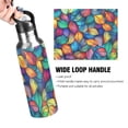 thumbnail image 4 of Yayeee 33oz Insulated Water Bottle Double Wall Stainless Steel with Flip Straw Lid, Vibrant Art Leaves Pattern, 4 of 7