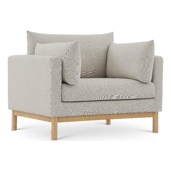 Meridian Furniture Langham Beige Linen Textured Fabric Chair