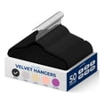 thumbnail image 1 of Ganchos de Terciopelo Premium Serenelife, Ahorradores de Espacio, Resistentes, con Gancho Metálico Giratorio de 360°, para Trajes, Pantalones y Vestidos, Negro, Pack 50, 1 of 7