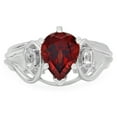 thumbnail image 3 of Dazzlingrock Collection 1.75 Carat (ctw) 10K Garnet & White Topaz Bridal 3 Stone Engagement Ring 1 3/4 CT, White Gold, Size 8.5, 3 of 4