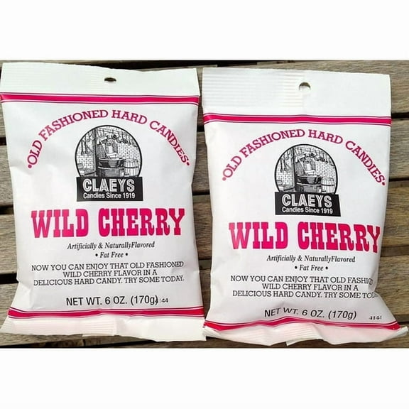 Claeys Wild Cherry Flavored Old Fashioned Hard Candy - (2 X 6oz Bags)