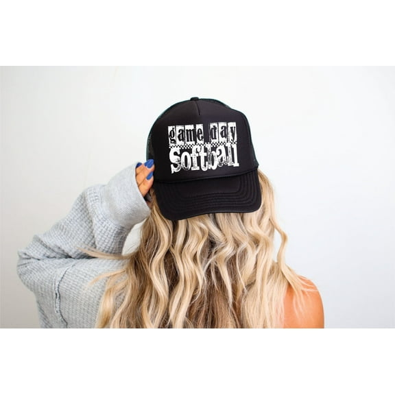 Game Day Softball Black Unisex Foam Trucker Hat