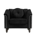thumbnail image 4 of Modern Sofa Chair Living Room Chair Microfiber Sofa Couch Seat for Living Room, Bedroom, Small Space, Black, 4 of 6