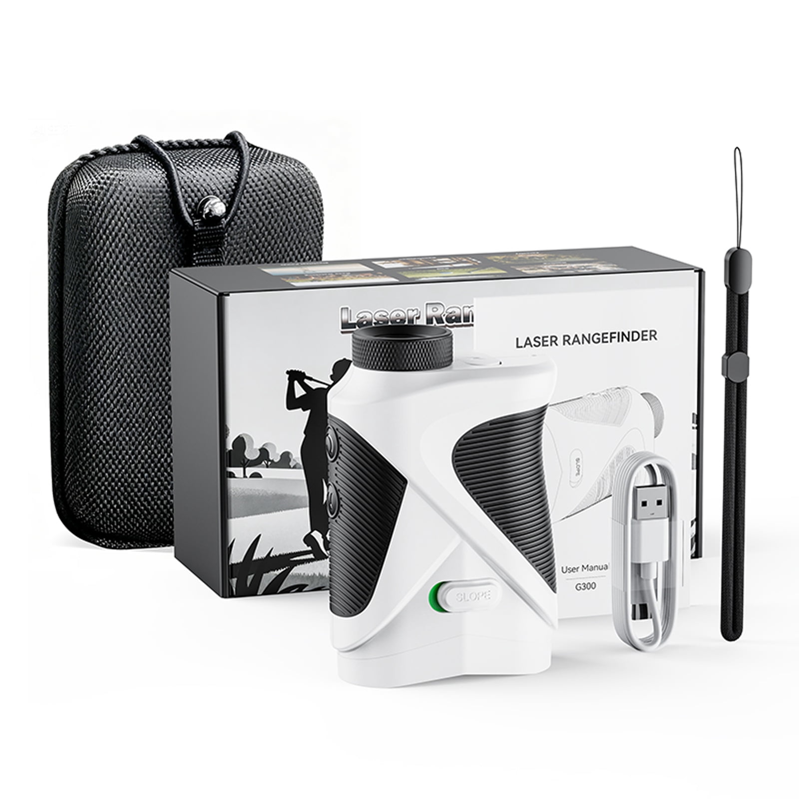 Golf Rangefinder 1200 Yards with Slope Switch, Laser Rangefinder with 7X Magnification, Flag Lock Vibration, USB-C Rechargeable, IP54 Waterproof for Golf and Hunting