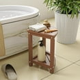 thumbnail image 3 of Shower Stool for Inside Shower, Corner Shower Bench Seat, HDPE Waterproof Shower Stool for Shaving Legs with Baffle Storage Shelf, Shower Seat/Foot Rest for Bathroom, Indoor/Outdoor Use, Teak, 3 of 17