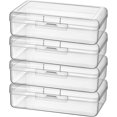 thumbnail image 1 of Rectangular Clear Plastic Storage Containers Box with Hinged Lid for Beads and Other Small Craft Items, 1 of 7