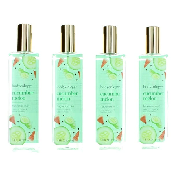 Cucumber Melon by Bodycology, 4 Pack 8 oz Fragrance Mist for Women