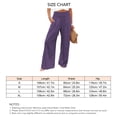 thumbnail image 5 of Pantalones de pierna ancha para mujer, elásticos, de cintura alta, color puro, informales, para citas diarias, playa, color morado claro L, 5 of 5