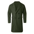 thumbnail image 3 of QHFBli Slim Fit Mens Trench Coat Men's Winter Wool Overcoat Long Anorak Jacket Fashionable Warm Soft Green XXL, 3 of 4