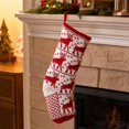 thumbnail image 3 of Knitted Festive Christmas Stocking for Christmas Tree Hanging Decor, Soft Wool Gift Sock Ornament for Fireplace Mantel and Home, 3 of 6