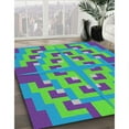 thumbnail image 3 of Ahgly Company Machine Washable Indoor Rectangle Transitional Slate Blue Area Rugs, 2' x 3', 3 of 7