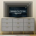 thumbnail image 3 of Anbuy Gray 9 Drawer Dresser for Bedroom with Gold Handles, Long Dresser & Chest of Drawers with Deep Drawers, Modern Wood Dressers for Closet Living Room（Grey）, 3 of 8