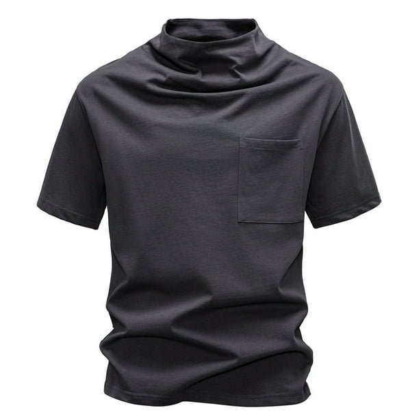 Camisetas de Verano para Hombre Manga Corta Muscle Beefy Basic Tee, Cuello Redondo de Color Sólido Top de la Blusa de Poliéster