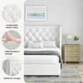 thumbnail image 4 of 4 EVER WINNER Queen Size Bed Frame, White Queen Bed Frame, Modern Upholstered Platform Bed Frame with Button Wingback Headboard, White, 4 of 7
