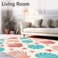 thumbnail image 2 of ODIKA 3'x5' Machine Washable Non-Slip Area Rug, Seashell Coral Reef Welcome with Ocean Floor Motifs High Traffic Rug with Pad, Ivory, 711139, 2 of 8