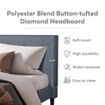 thumbnail image 4 of Camden Isle Monticello Platform Bed | Diamond Tufted Headboard | Queen, Gray, 4 of 8