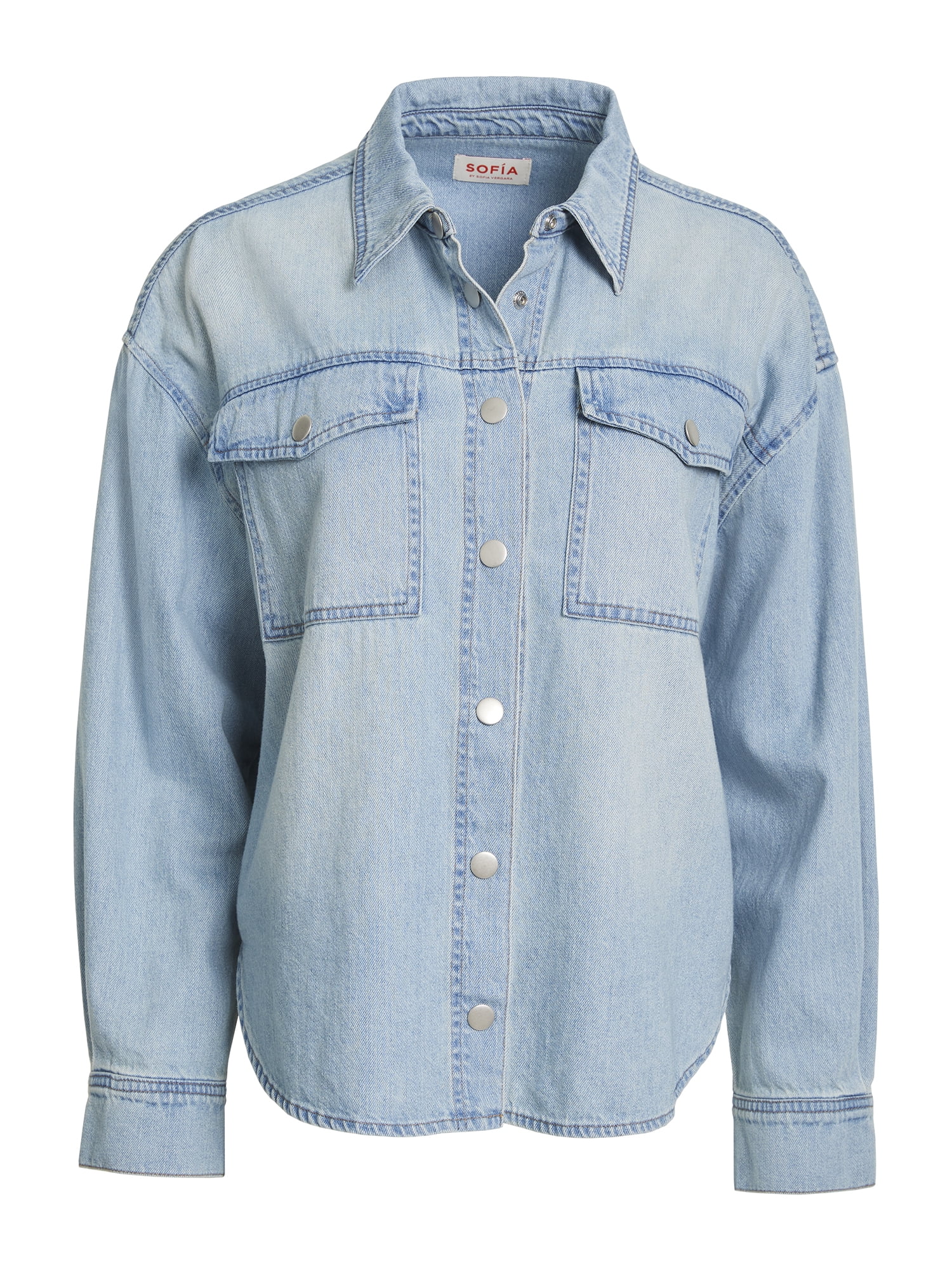 Sofia Vergara Women's Plus Size Relaxed Boyfriend Shirt Sizes 1X-4X