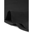 thumbnail image 5 of INSPIRE CHIC Women's V Neck 3/4 Rolled Sleeves Solid Elegant Work Office Blouse Black XS, 5 of 6