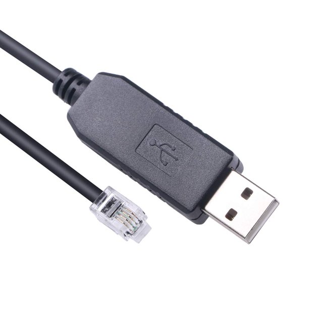 HAHDAXIA USB to RS232 RJ9 4P4C Telescope Upgrade Console Serial Cable for Ioptron Equatorial IEQ30 Pro CubePro Cube-II SkyGuider Pro emc60 AZ Mount Pro ZEQ25 SmartEQ Pro FTDI Chipset (10FT, U