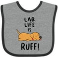 thumbnail image 3 of Inktastic Lab Life is Ruff Yellow Lab Boys or Girls Baby Bib, 3 of 4