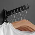 thumbnail image 4 of Tizuqe Wall Mounted Laundry Hanger Dryer Rack Folding Clothes Hanger Metal Storage Rack for Home Dormitory Balcony Heavy Duty Hangers, 4 of 17