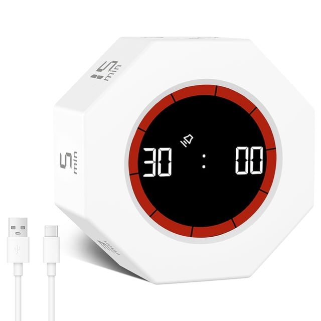Temporizador de Productividad Digital, Temporizador Pomodoro Giratorio con Cuenta Regresiva de 1-3-5-15-30-60-90 Minutos, para Estudio, Oficina, Cocina, Escritorio