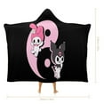 thumbnail image 2 of Kuromi Wearable Blankets Hooded Soft Hoodie Blanket Winter Warm Throw Blankets Cape 60"x80", 2 of 8