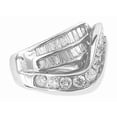 thumbnail image 2 of Multi Row Diamond Wedding Band, Half Eternity Diamond Ring, Wavy Diamond Engagement Ring, Channel Set Diamond Ring, 14K White Gold Plated, 2.5 Ct Simulated Diamond, Partywear Ring, 2 of 4