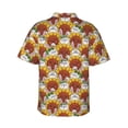 thumbnail image 3 of Uemuo Cartoon Sunflowers Printed Regular Fit Short Sleeve Casual Hawaiian Shirt for Men,Aloha shirt,Tropical shirt,Floral print shirt,Vacation Beach shirt-XX-Large, 3 of 9